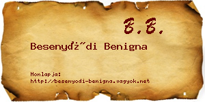 Besenyődi Benigna névjegykártya